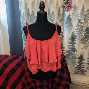 Spaghetti Strap Ruffled Tank by Charlotte Russe